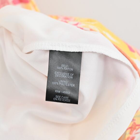 TORRID Dress Size 2X Peach Floral Print Gauze Hi-Lo VNeck Shirred Embroidery - Picture 13 of 15